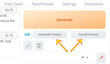 Generate foreverで無限に画像生成