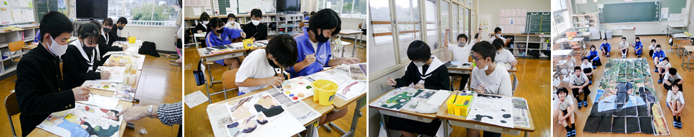 色塗り作業のようす