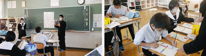 色塗り指導のようす