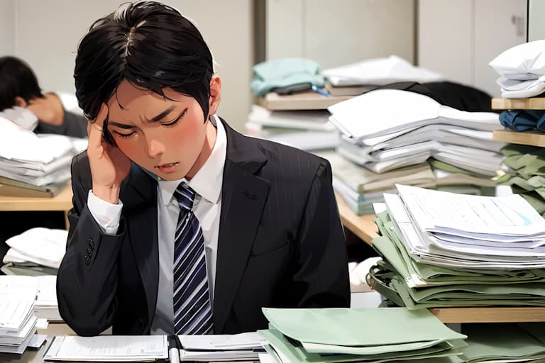 睡眠不足の労働者