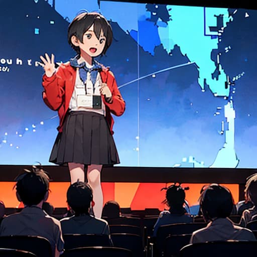 TEDスタイルでプレゼンする子ども